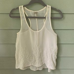 Sheer Off-White Tank Top